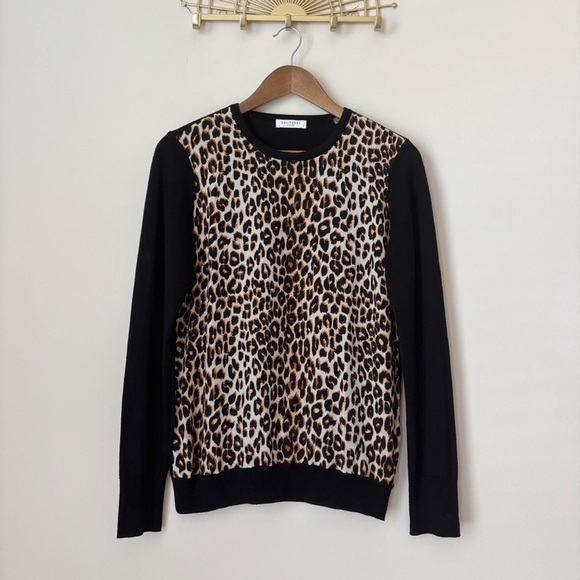 Equipment Sweaters - Equipment Leopard Print Wool Silk Blend Pullover Sweater Small